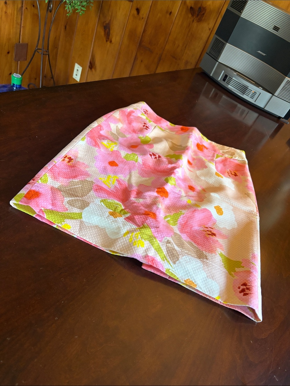 J. Crew Pink Floral A-Line Skirt
